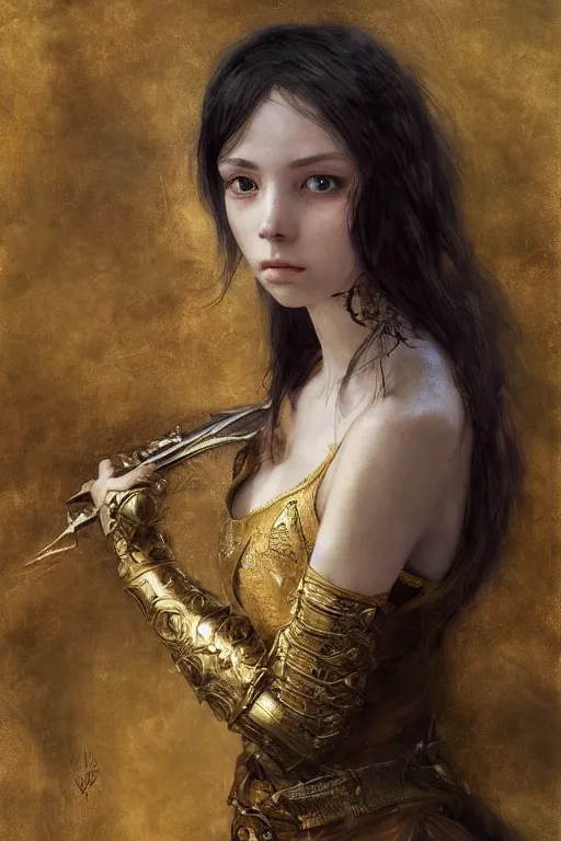 Prompt: portrait of a beautiful 18-year-old girl, Dark Souls 3 themed, in style of Valentin Serov, in style of Ruan Jia, insanely detailed and intricate, golden ratio, elegant, ornate, luxury, elite, matte painting, cinematic, cgsociety, James jean, Brian froud, ross tran, Laputa