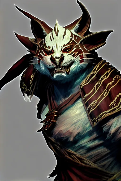 Prompt: Charr of Guild Wars 2, concept art, close-up, digital art, hyper-realistic, highly detailed