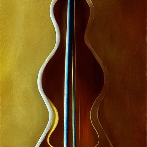 Prompt: guitar in cello shape by greg rutkowski