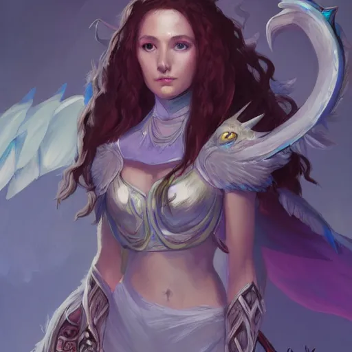 Prompt: ''portrait of anivia! from league of legends, lol, fantasy, dungeons and dragons, d & d, digital painting, artstation, concept art, sharp focus, illustration, art by greg rutkowski and alphonse mucha''