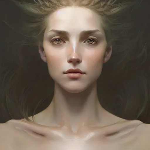 Image similar to concept art, portrait of beautiful lightly freckled woman, soft natural light, intricate, elegant, highly detailed, my rendition, digital painting, artstation, concept art, smooth, sharp focus, illustration, art by greg rutkowski and alphonse mucha and uang guangjian and gil elvgren, symmetry!!