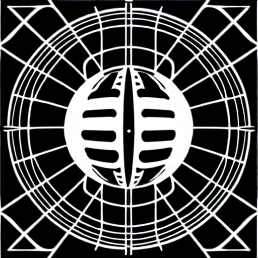 Prompt: custom black and white themed svg vector art panel for cnc plasma, laser, stencil, unique art deco planet design