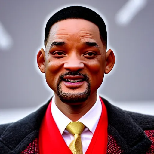 Prompt: Chinese Will Smith, big eyebrows, big forehead, no hair, 4k, closeup