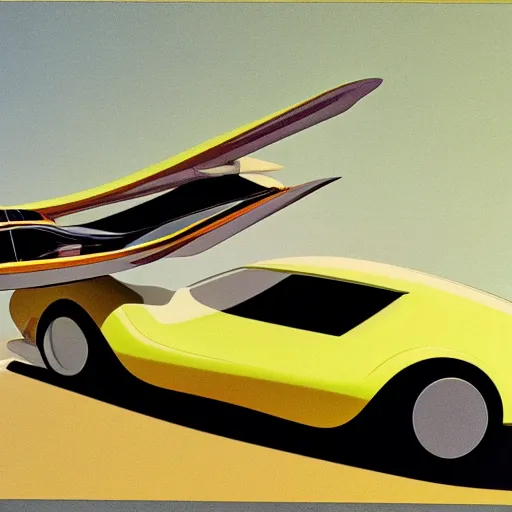 Prompt: color. James Dysonand and syd mead and Dieter Rams classic product design, product design render, transportation design render, render of retro future flying car, concept car, cartoons hotrod, car design, race cars