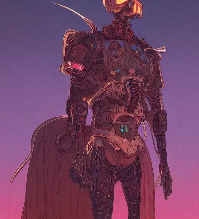 Prompt: a character portrait of a grimdark cyborg wizard in the style of jean giraud in the style of moebius trending on artstation deviantart pinterest detailed realistic hd 8 k high resolution