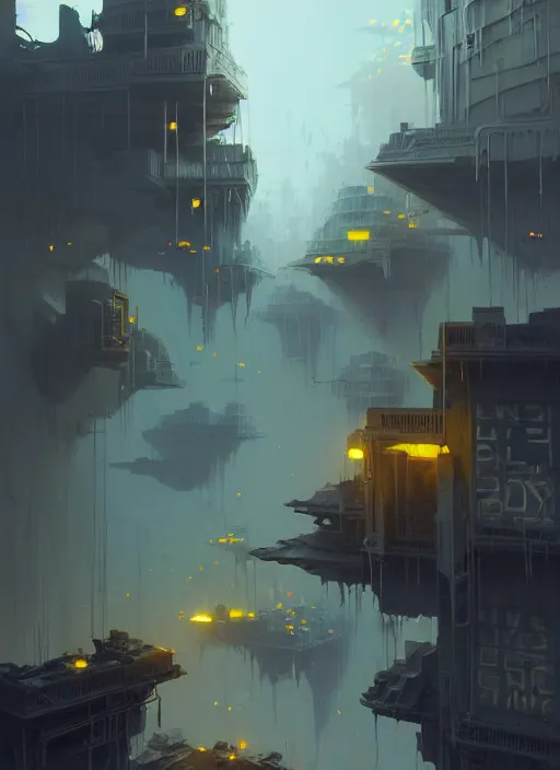 Prompt: highly detailed exteme maximalist matte painting, 3 d calligraphy graffiti tag light eroding grey walls, by atey ghailan, by greg rutkowski, by greg tocchini, by james gilleard, by joe fenton, by kaethe butcher, yellow, brown, black and cyan mystical color scheme, grunge aesthetic, octane render