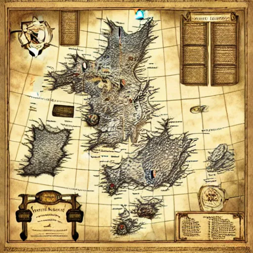 Image similar to game of thrones map printed on parchment