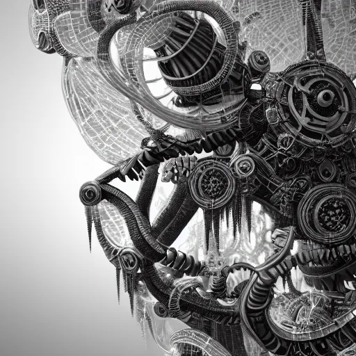Prompt: mythical dreamy black and white organic translucent bio-mechanical rpg fantasy map detail, highly detailed, intricate crystal jelly steampunk ornate, poetic, 3D render, digital art, octane render, 8K artistic photography, photo-realistic, by Dora Maar