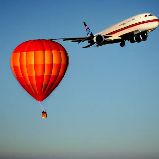 Prompt: a balloon carrying a plane