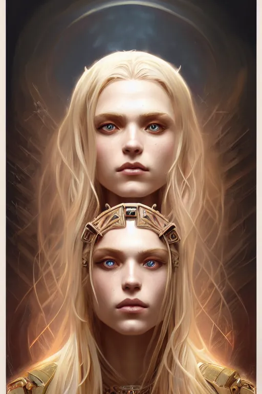 Prompt: symmetry!! portrait of a blonde haired woman in the style of god of war, machine parts embedded into face, intricate, elegant, highly detailed, digital painting, artstation, concept art, smooth, sharp focus, illustration, art by artgerm and greg rutkowski and alphonse mucha, 8 k