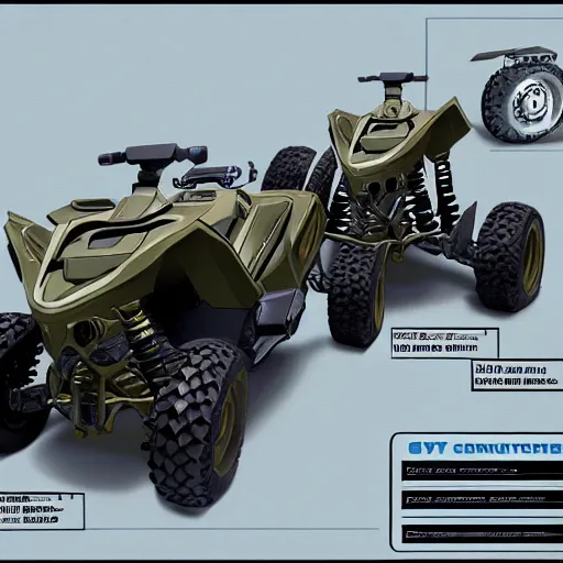 Image similar to concept art blueprint halo new atv vehicles