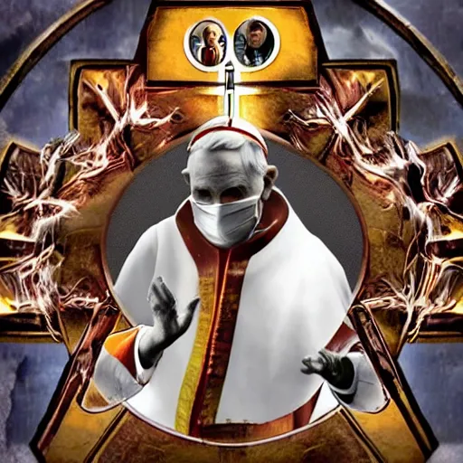 Image similar to the pope as a mortal kombat character