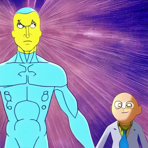 Prompt: doctor manhattan in a children's 3 d animated cartoon movie