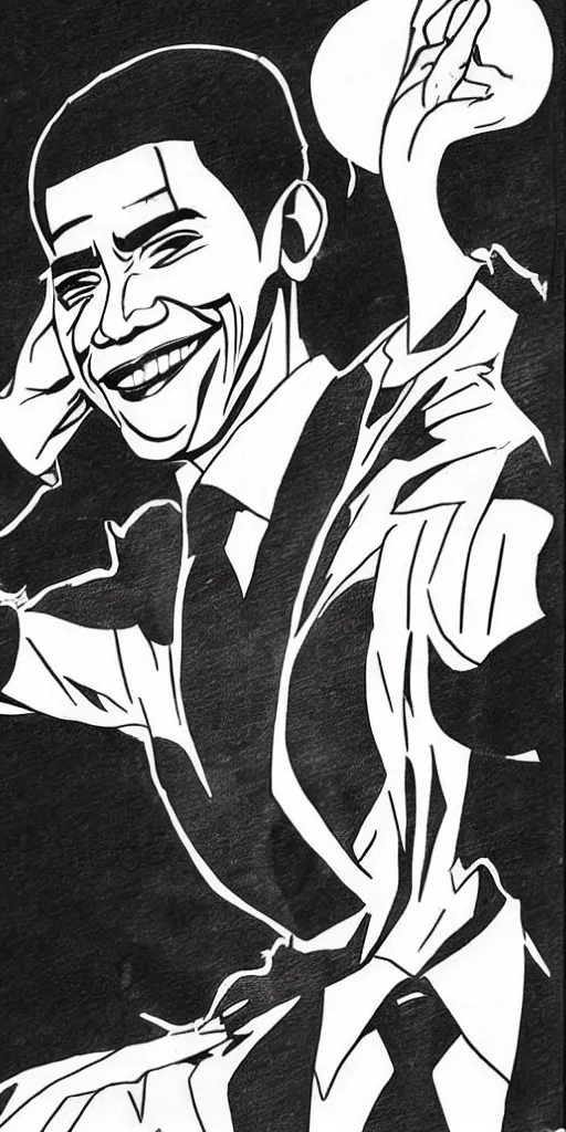 Image similar to barack obama as a manga character, [ fukumoto, drawn ]