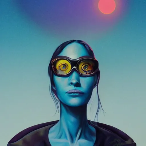 Image similar to Lofi vaporwave portrait dinosaur, Pixar style, Tristan Eaton, Stanley Artgerm, Tom Bagshaw