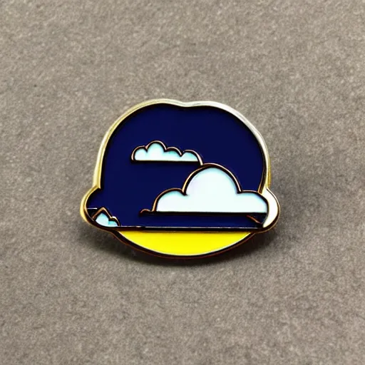 Image similar to clouds enamel pin, style of alumandink