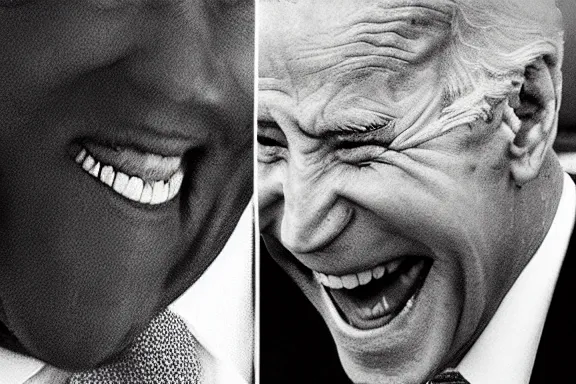 Image similar to “ very very intricate photorealistic photo of satan and joe biden laughing together, detailed natural lighting, award - winning crisp details ”