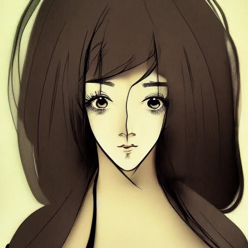 Prompt: a sad woman, portrait, art by irving penn, anime wallpaper, pixiv, irving penn style