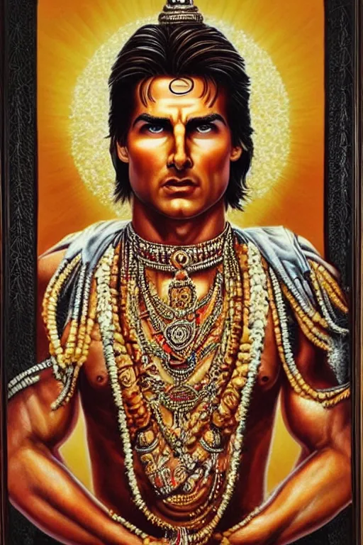 Image similar to hyperrealistic portrait of the Hindu God Vishnu, Tom Cruise Tom Cruise Tom Cruise