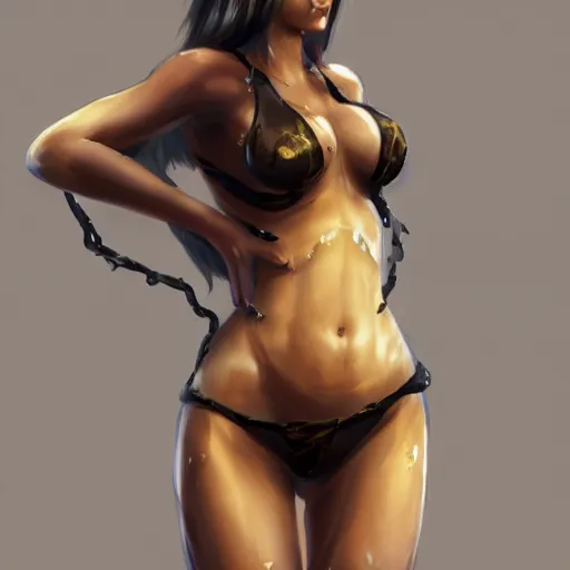 Image similar to anaconda, black scales, female torso, amber eyes, artstation, cinematic