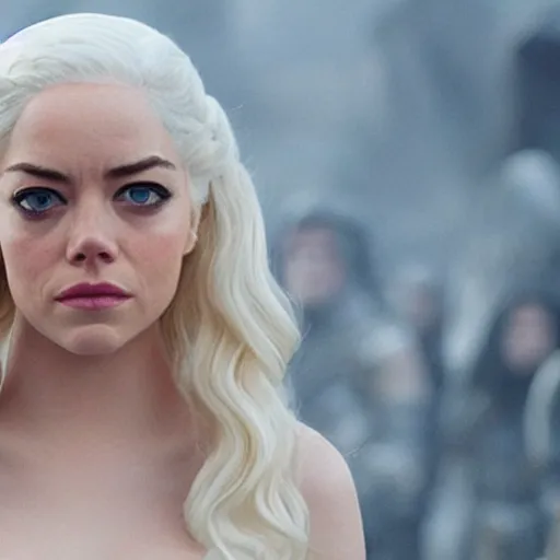 Image similar to blond Emma Stone as Daenerys Targaryen