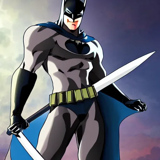 Image similar to Anime batman with a sword, anime art style, 8k