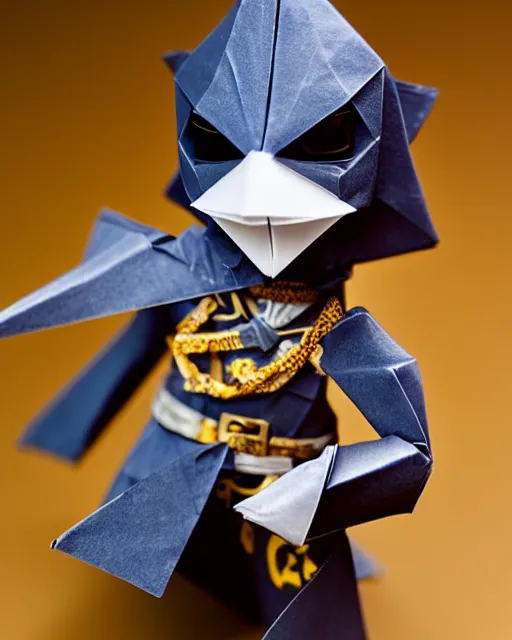 Image similar to an origami pirate by akira yoshizawa, realistic, very detailed, complex, intricate, studio lighting, bokeh, sigma 5 0 mm f 1. 4