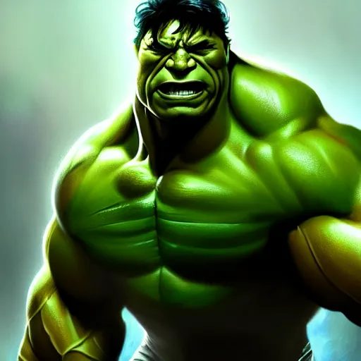 Image similar to dwayne johnson as incredible hulk, by stanley artgerm lau, wlop, rossdraws, james jean, andrei riabovitchev, marc simonetti, and sakimichan, tranding on artstation