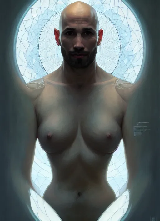 Image similar to symmetry!! portrait of bald terrence boyd, ambient lighting, intricate, elegant, highly detailed, digital painting, artstation, concept art, smooth, sharp focus, illustration, art by artgerm and greg rutkowski and alphonse mucha