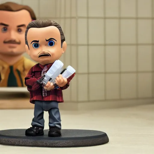 Image similar to Boy Meets World action figures, Mr. Feeny, Topanga, Shawn, Cory, detailed photo, dramatic lighting.