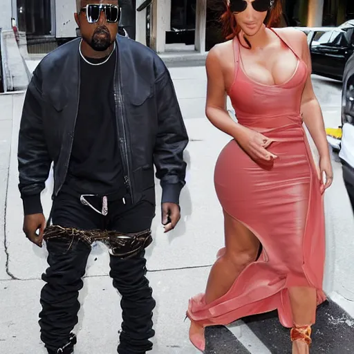 Image similar to kanye and kim eating spiders