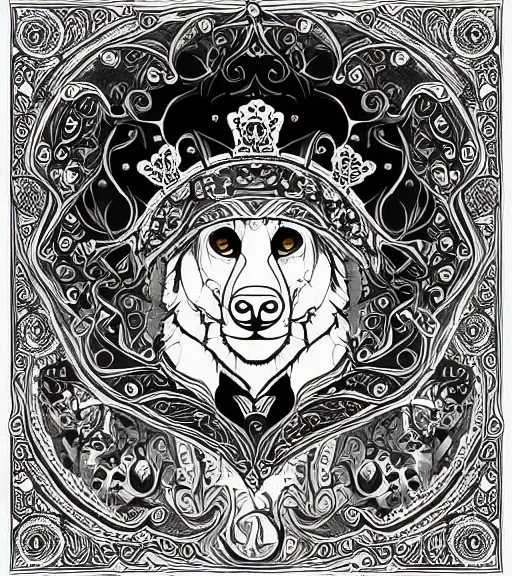 Prompt: expressive stylized master furry artist digital line art drawing full body portrait character study of the anthro male anthropomorphic bear fursona animal person wearing crown and cape royal western king regal intricate ornate vibrant colors