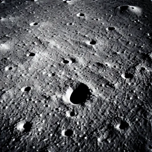 Image similar to the moon landing on a russet potato, black and white, film grain, light bleed