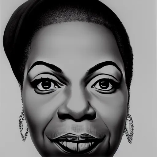 Prompt: portrait nina simone by leng jun, hyper real