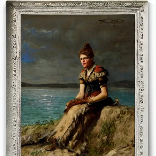 Image similar to female adventurer by alfred stevens