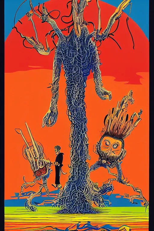 Image similar to poster for the 1 9 9 2 movie'formosa ', directed by jim jarmusch, starring donald sutherland and uncle aloysius, poster by ed roth and basil wolverton ), crisp