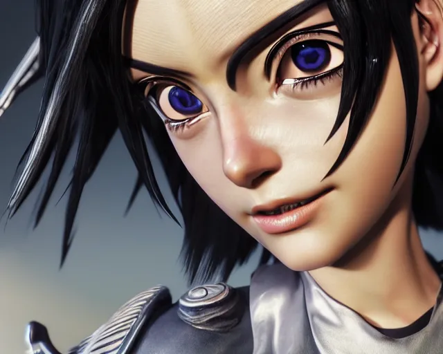 Image similar to a beautiful close - up of battle angel alita, photorealistic, lifelike portrait, octane engine, cinematic lighting, high detail, high resolution