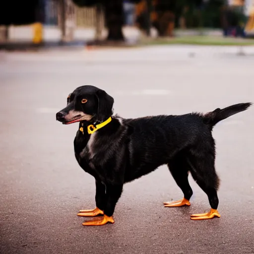 Image similar to hybrid of a duck and a dog, 35mm, F1.8