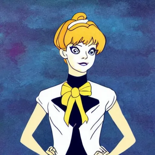 Image similar to emma stone in the style of sailor moon