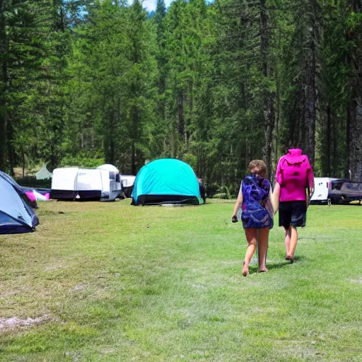 Prompt: Roaming the campground out by the lake where we swam