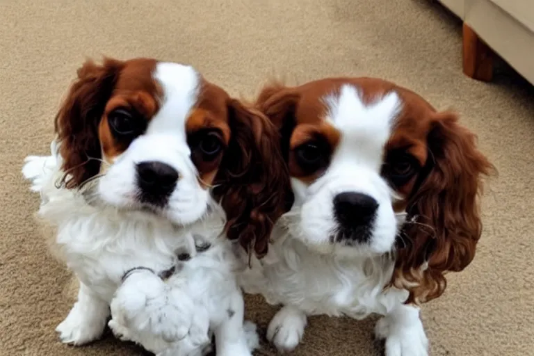 Prompt: King Charles Cavalier hybrid with Harry Styles