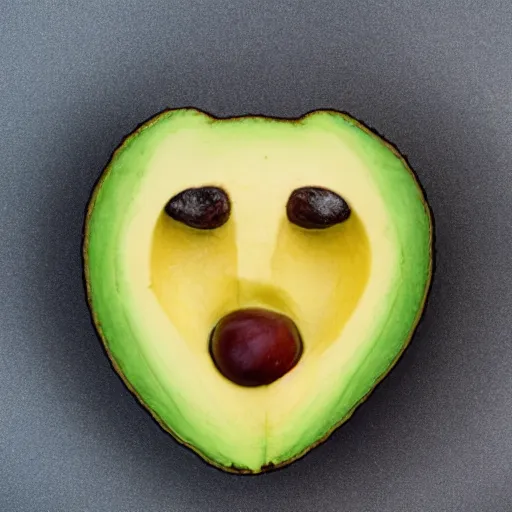 Image similar to photo of a person's face in an avacado