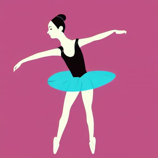 Prompt: ballerina in dancing pose vector logo, professional sports style, flat colour, svg, professional, sharp edges