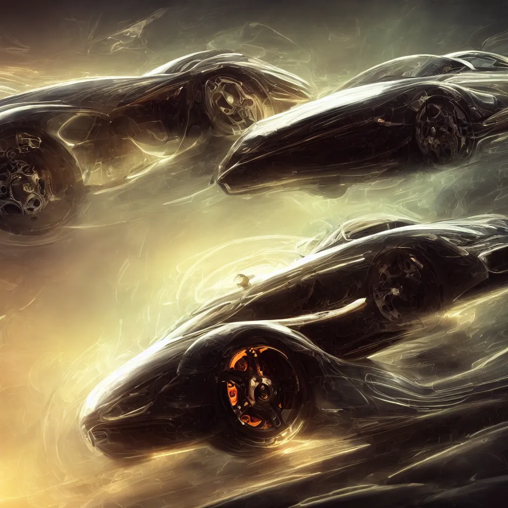 Prompt: open top sports car shaped time machine in latent space, mechanical fantasy, intricate, elegant, highly detailed, digital painting, concept art, smooth, sharp focus, illustration, divine realm of gods, realistic cinematic style, filmed in 70mm, volumetric lighting, octane render, photographic, concept art, artist Leonardo DaVinci, unreal engine 8k