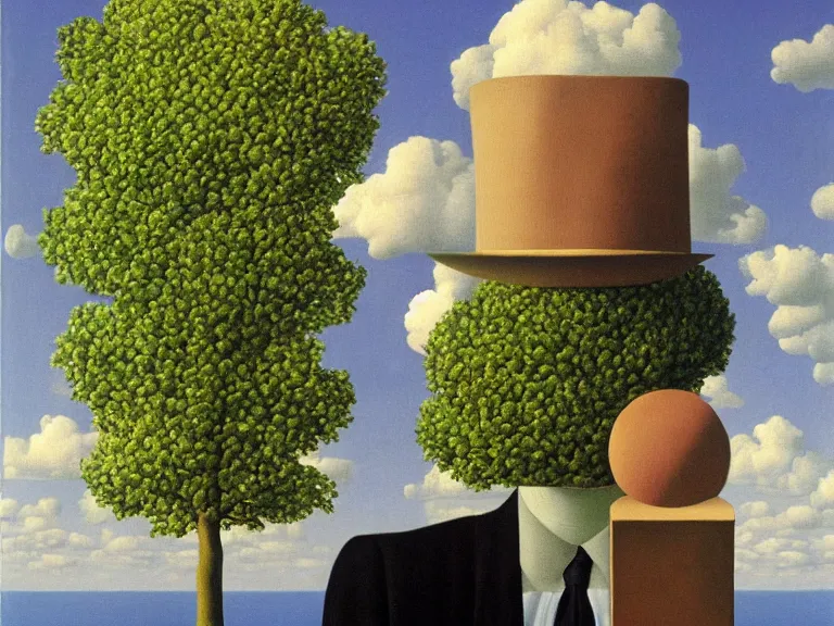 Image similar to life, painting by rene magritte, high detail, high resolution