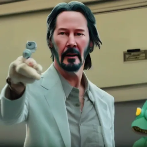 Image similar to Keanu reeves In Rick and Morty 4K detailed super realistic