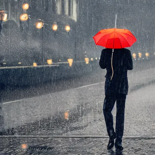 Image similar to umbrella flying in the rain