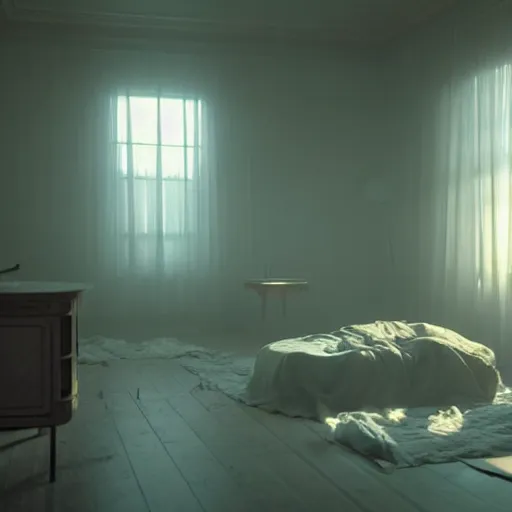 Image similar to colour aesthetic scene from duna ( 2 0 2 1 ) by denis villeneuve and gregory crewdson style with hyperrealistic highly detailed faces. many details by andrei tarkovsky and caravaggio in sci - fi style. volumetric natural light rendered in blender and octane render