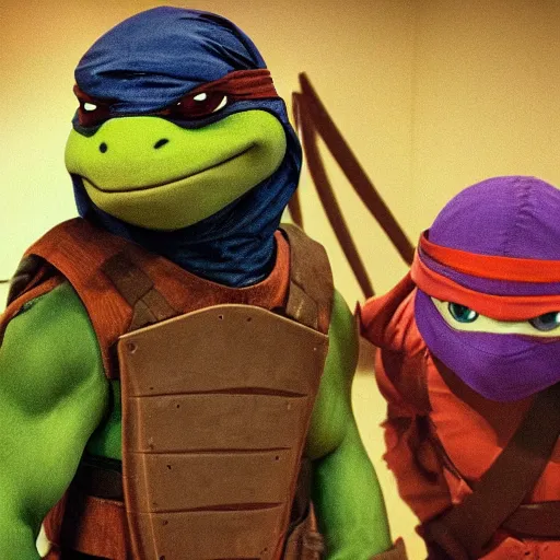 Image similar to sad raphael, ninja turtle