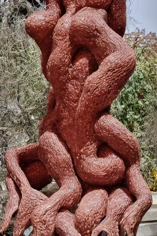 Prompt: A human placenta sculpture designed by Gaudí